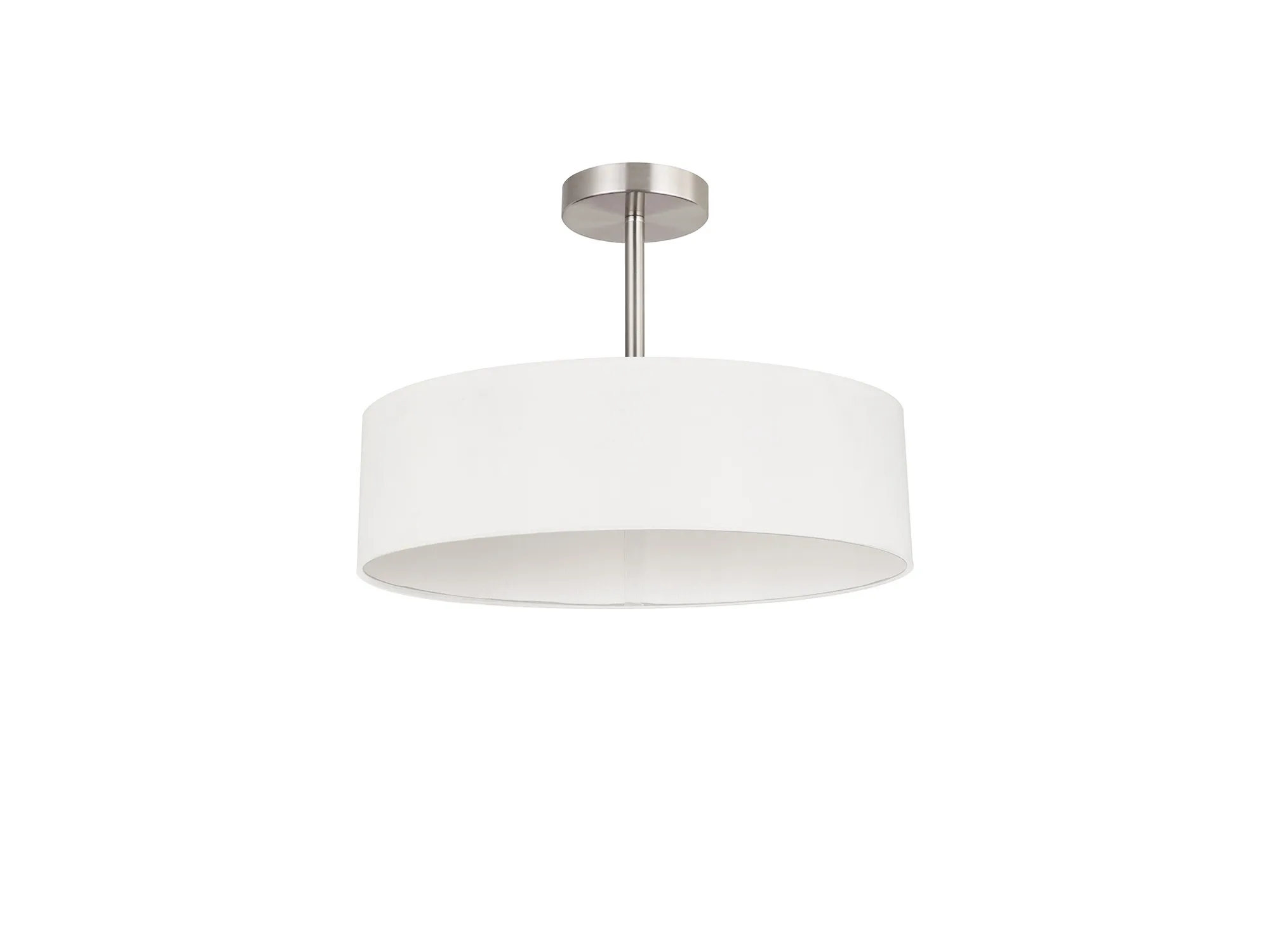 Baymont 45cm Semi Flush 3 Light Satin Nickel, White DK0715  Deco Baymont SN WH